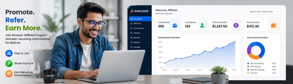 Amaizor Affiliate Program - Earn Recurring Hosting Commissions