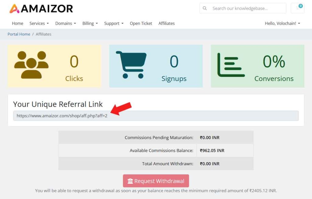 Hosting Referral Commission